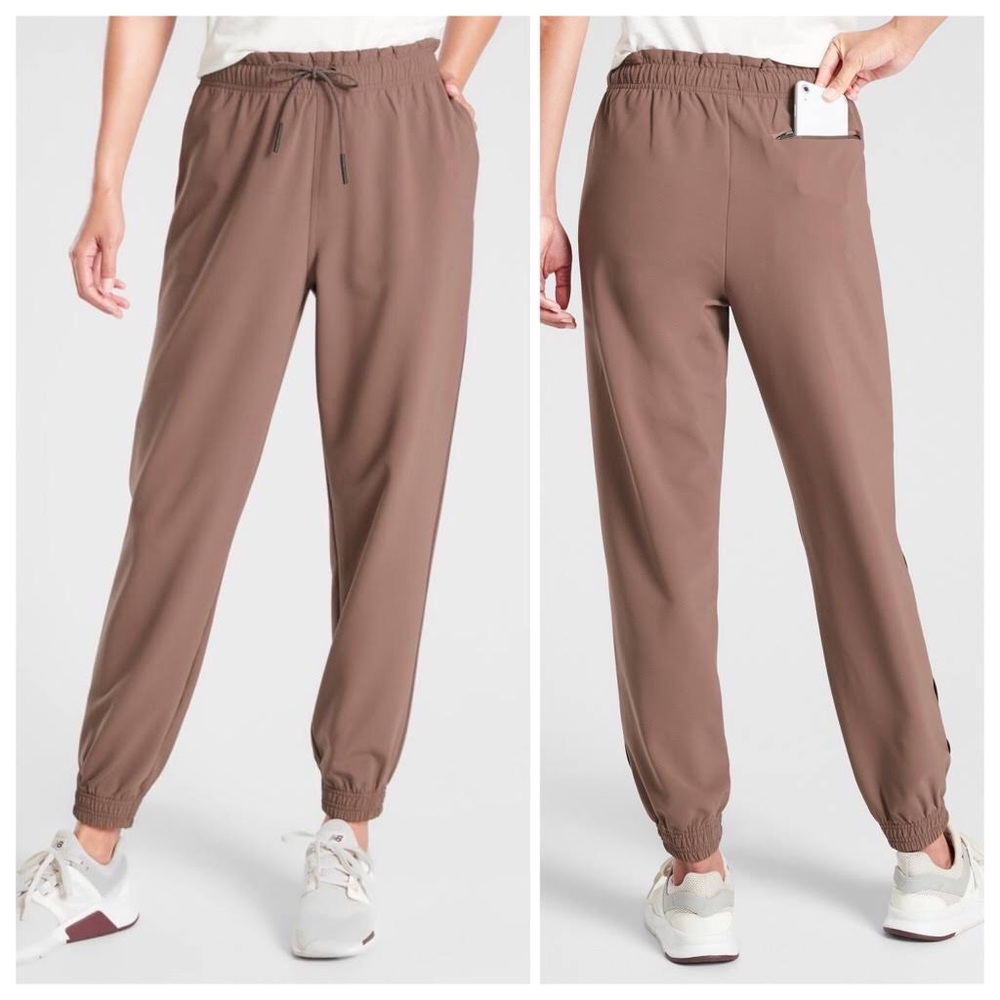 Athleta joggers in neutral brown, never worn